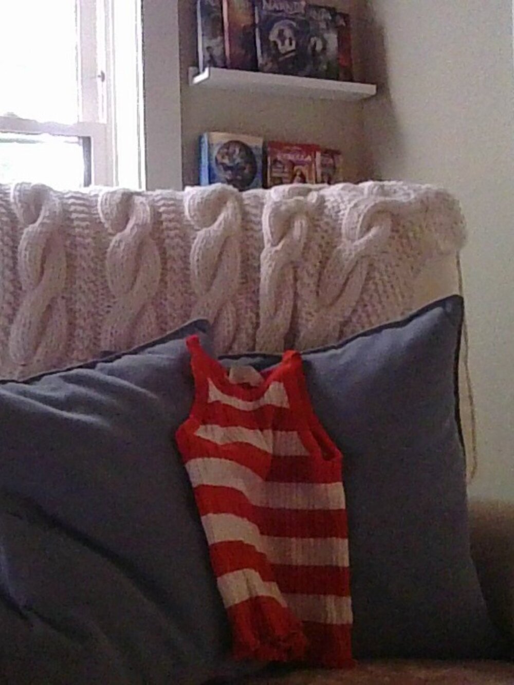 red and white striped tanktop